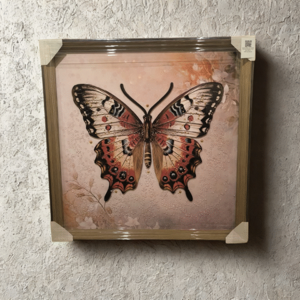 Butterfly Bubble Synthetic Premium Wooden Frame 27"X27" Painting