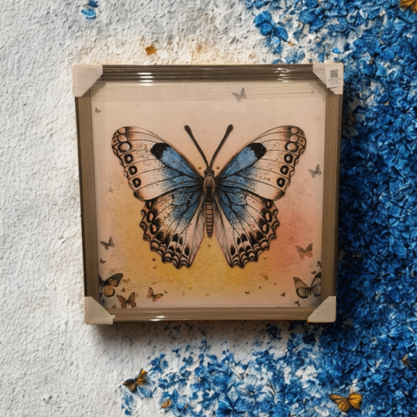 Butterfly Bubble Synthetic Premium Wooden Frame 27"X27" Painting
