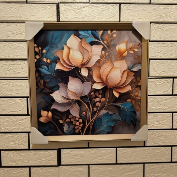 3D Flowers 18"X18" Aluminium Frame Painting