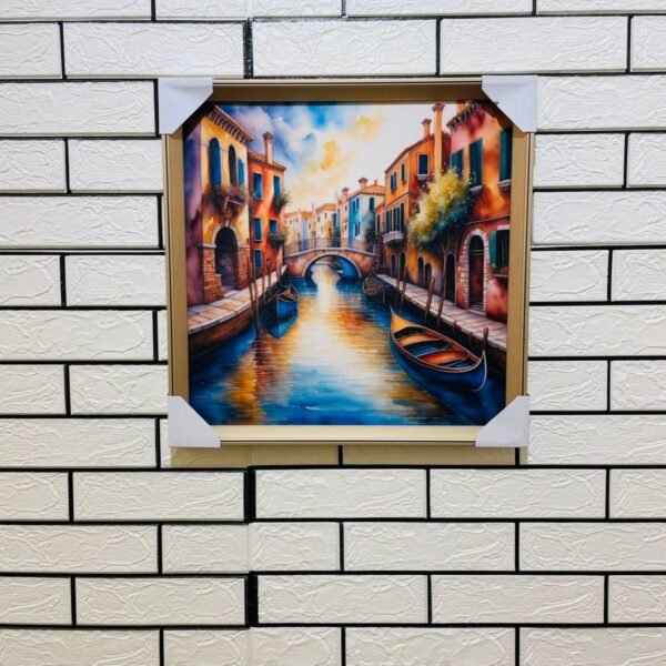 City River View 18"X18" Aluminium Frame Canvas Painting