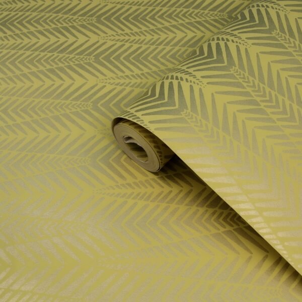 Arrowhead Motif formed on Muted Gold Beige Tone Lightly Textured Non Woven Wallpaper
