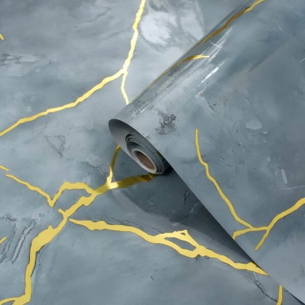 Premium marble-inspired surface with metallic accenting Luxury Self Adhesive Wallpaper