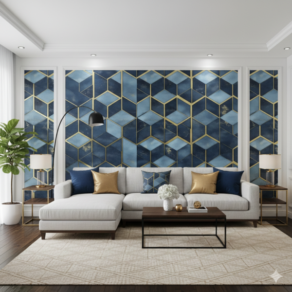 Decorative 3d modern geometric luxury oriented Self Adhesive Wallpaper